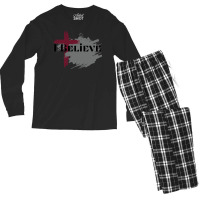 I Believe Green Men's Long Sleeve Pajama Set | Artistshot