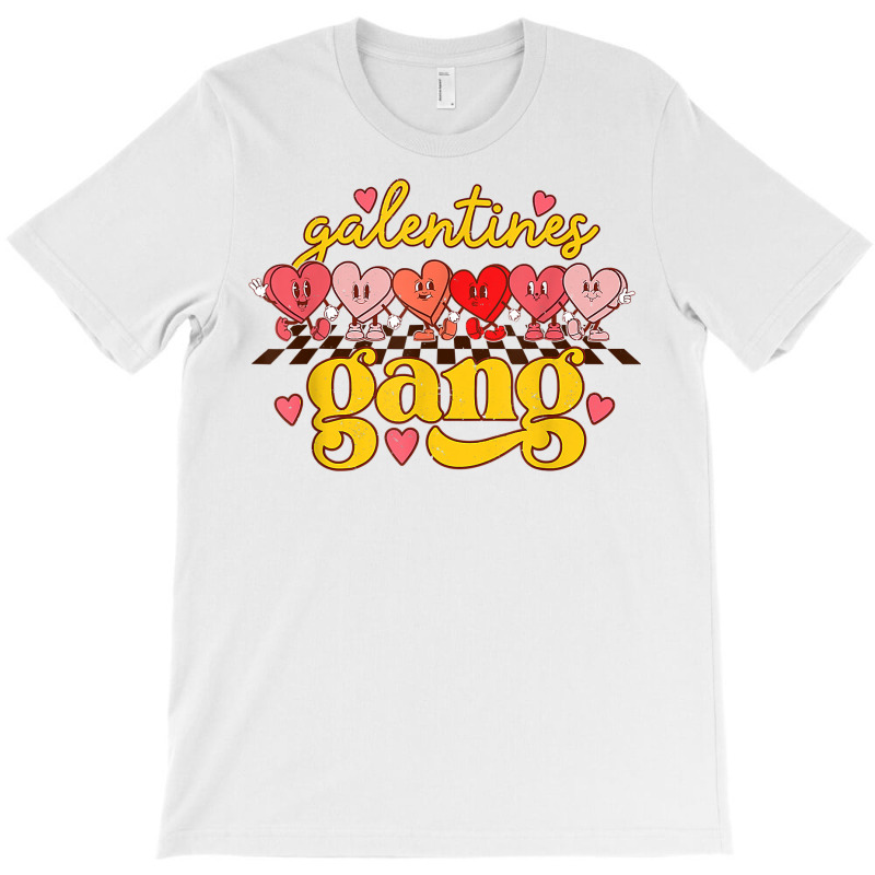 Galentines Gang Retro Groovy Checkered Valentine D T-shirt | Artistshot