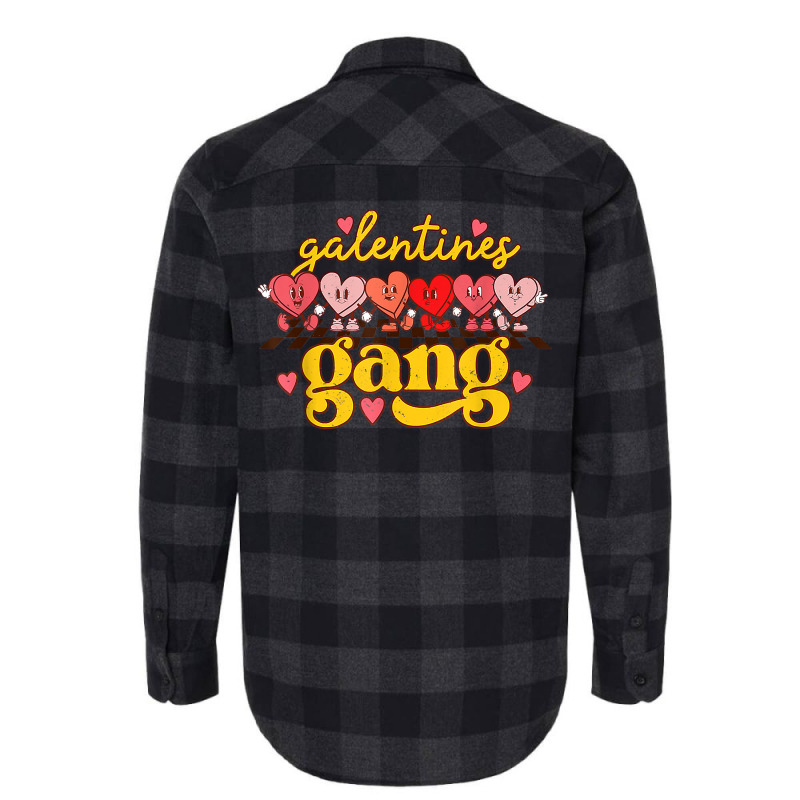 Galentines Gang Retro Groovy Checkered Valentine D Flannel Shirt | Artistshot