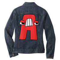 Womens Emotion Letter A Alphabet Lore Funny For Fr Ladies Denim Jacket | Artistshot