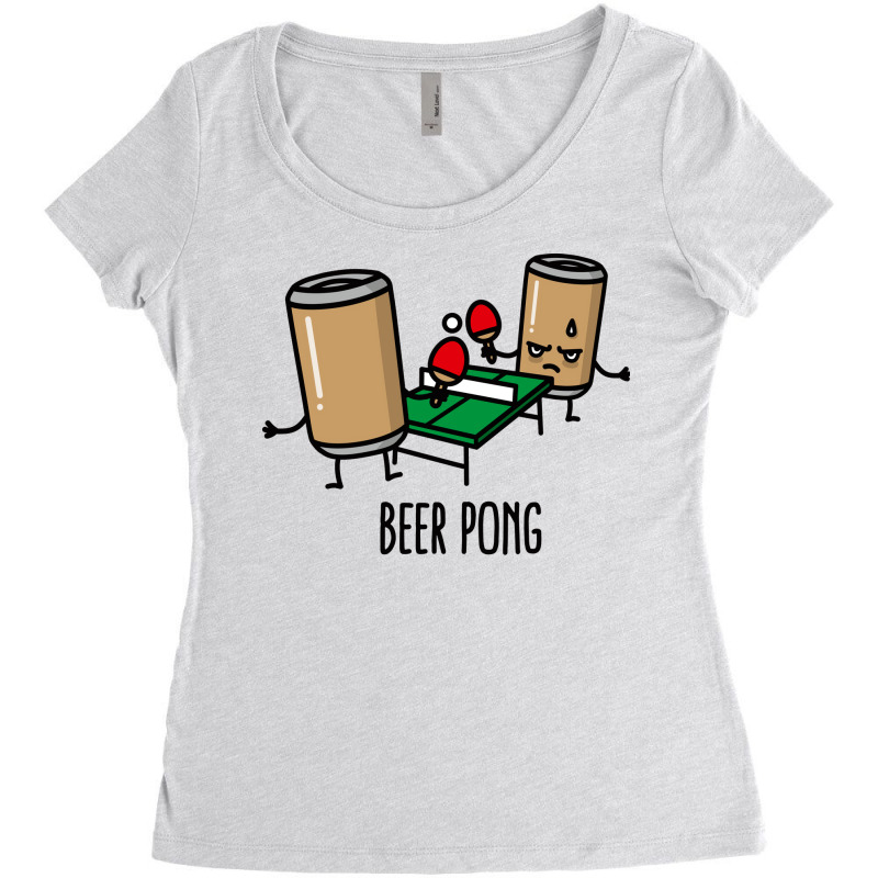 Beer Pong Cartoon Ping Pong Table Tennis Beer Can Women's Triblend Scoop T-shirt by heeryzediane | Artistshot