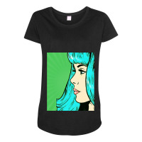 Dramatic Green Pop Art Maternity Scoop Neck T-shirt | Artistshot