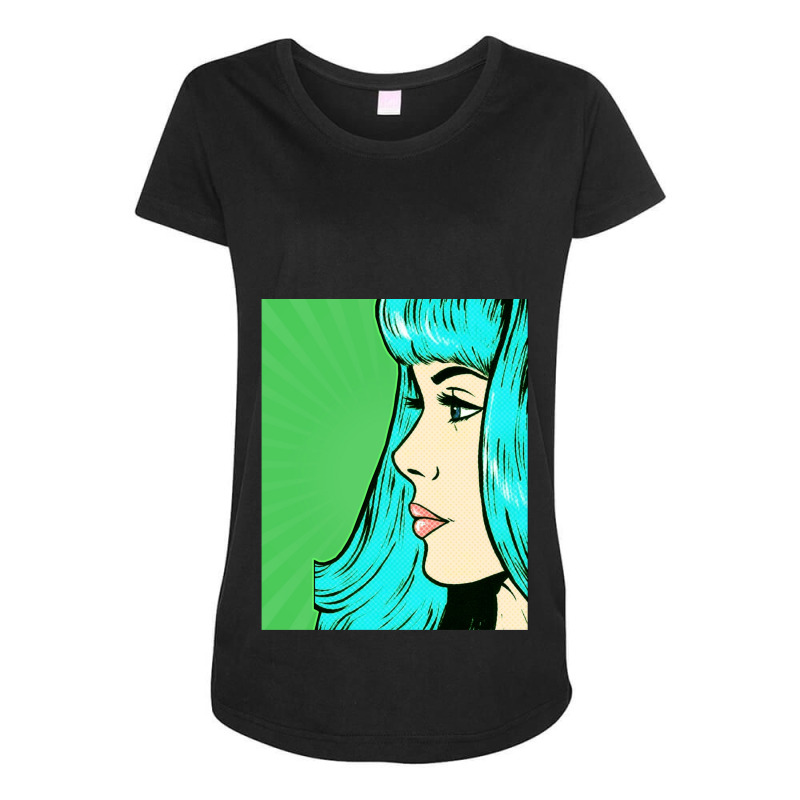 Dramatic Green Pop Art Maternity Scoop Neck T-shirt by NANCYLTICKLE-SUMMERS | Artistshot