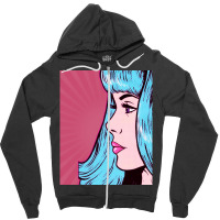 Dramatic Pink Pop Art Zipper Hoodie | Artistshot