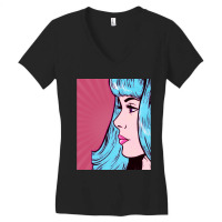 Dramatic Pink Pop Art Women's V-neck T-shirt | Artistshot