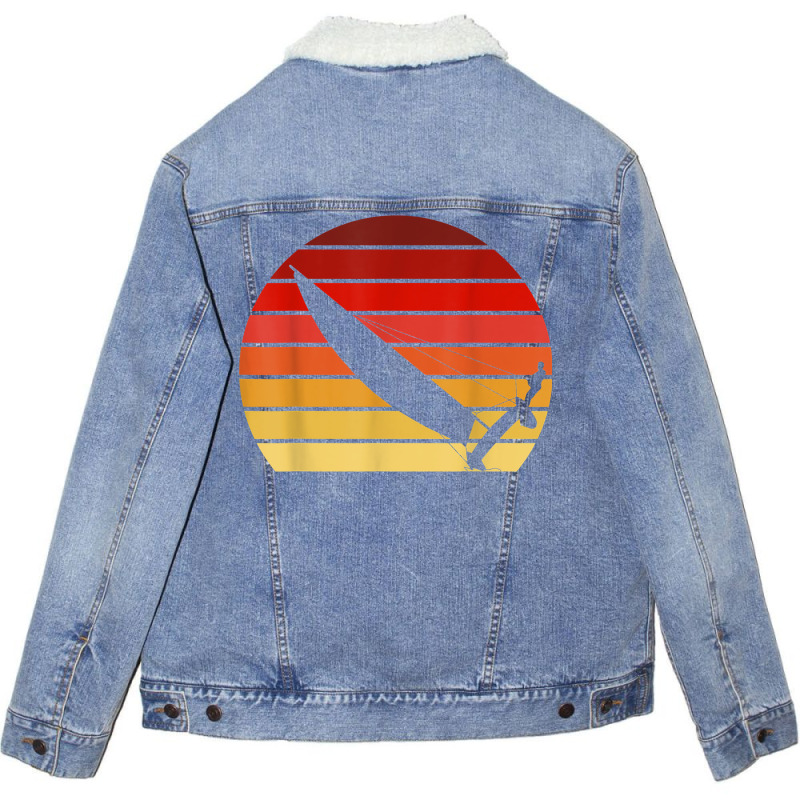 Sunset Catamaran Sailing T Shirt Unisex Sherpa-Lined Denim Jacket by calguaa | Artistshot