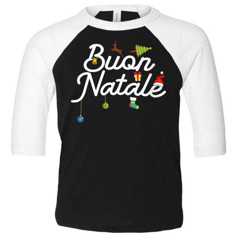 Womens Italian Christmas Buon Natale V Neck T Shir Toddler 3/4 Sleeve Tee by wafaha | Artistshot