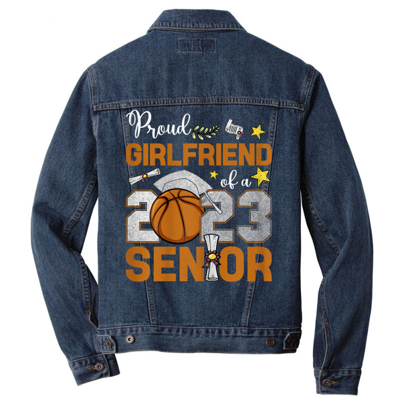 Womens Proud Girlfriend Of A 2023 Senior Basketbal Men Denim Jacket | Artistshot