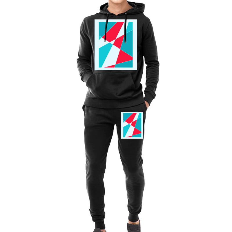 Blue And Red Abstract 70s Hoodie & Jogger set by wankelkeeseem | Artistshot