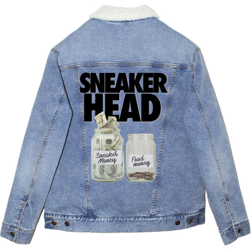 Sneakerhead Money Meme Print Unisex Sherpa-lined Denim Jacket | Artistshot