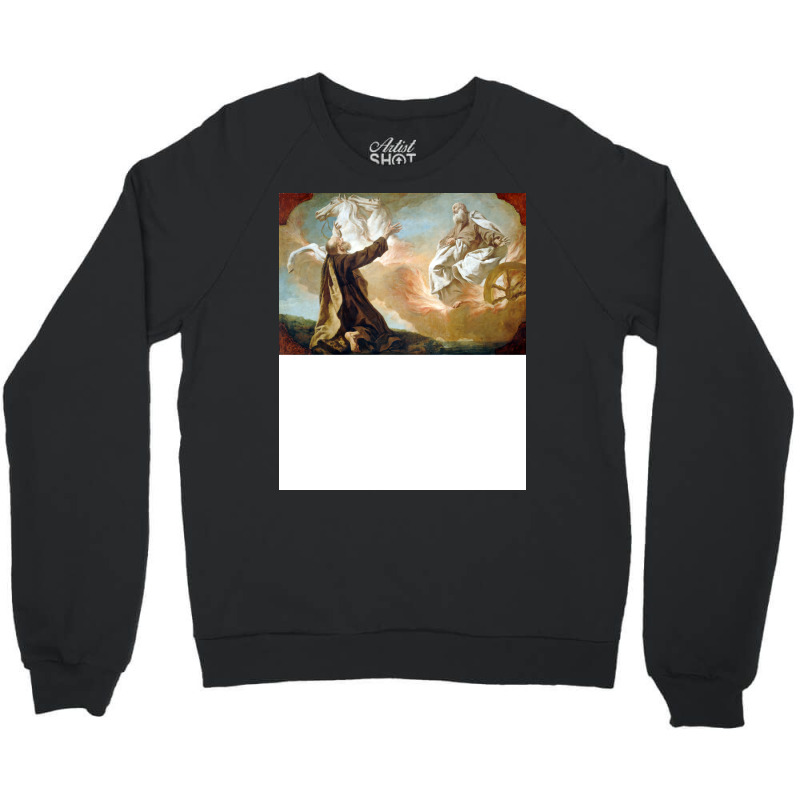 Giuseppe Angeli Elijah Taken Up In A Chariot Of Fi Crewneck Sweatshirt by klinckbedoreh | Artistshot