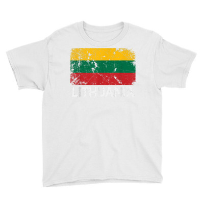 Lithuanian Flag T Shirt  Vintage Made In Lithuania Gift Youth Tee Designed By Stuartsanders