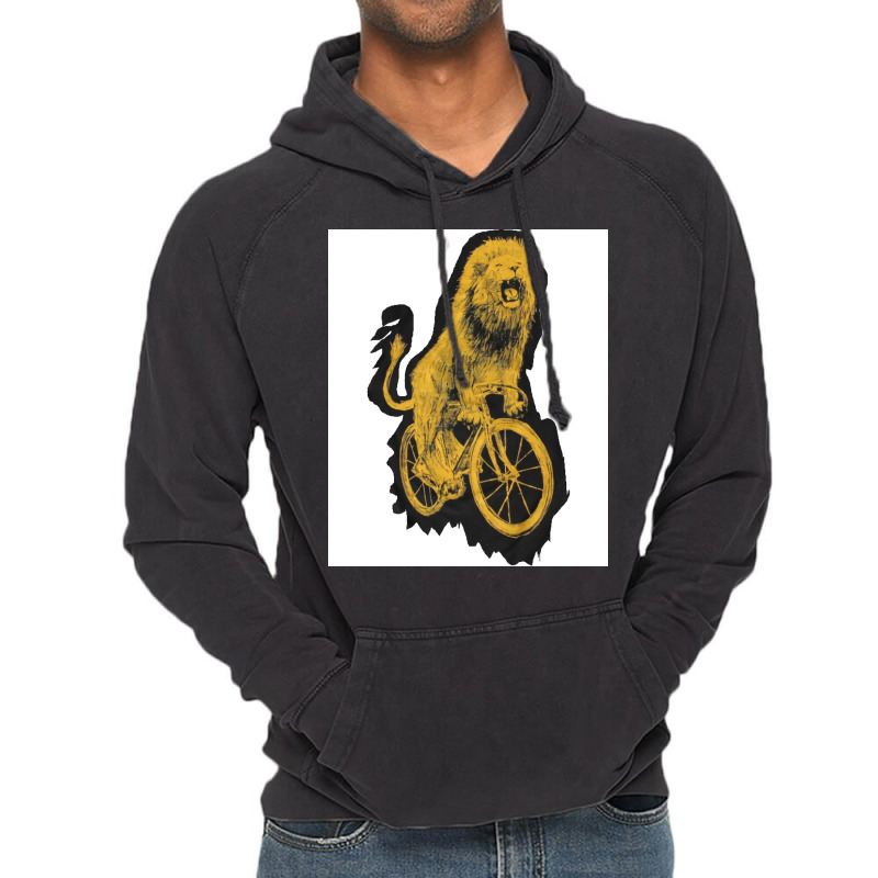 Bicycling Lion Quote Vintage Hoodie | Artistshot