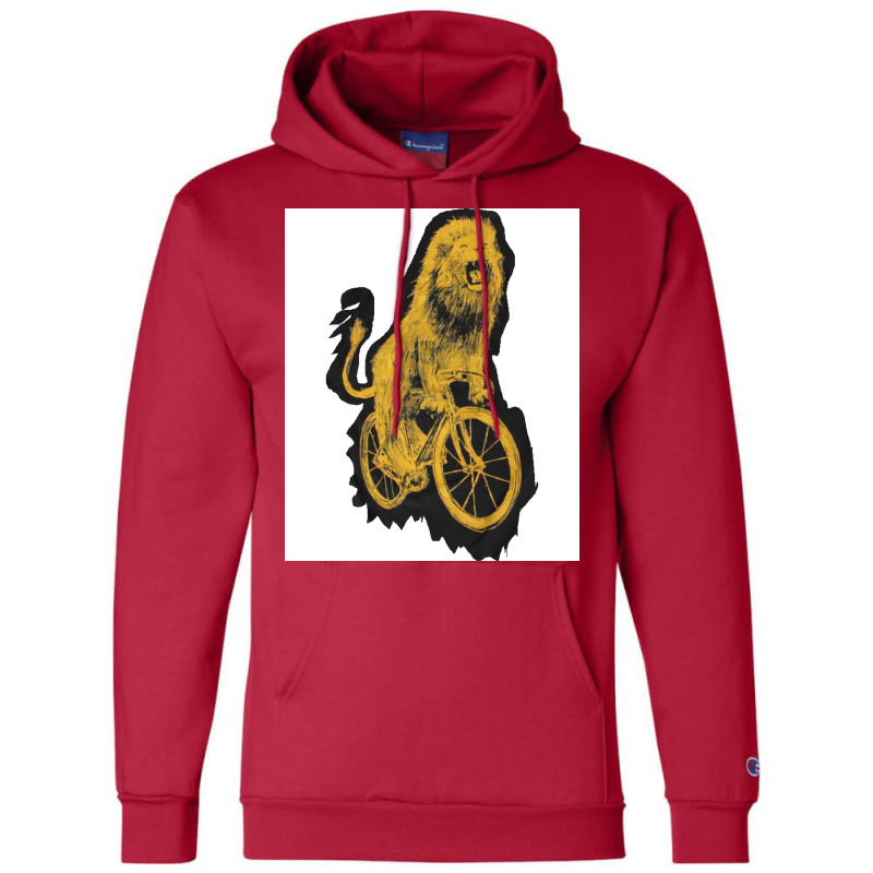 Bicycling Lion Quote Champion Hoodie | Artistshot