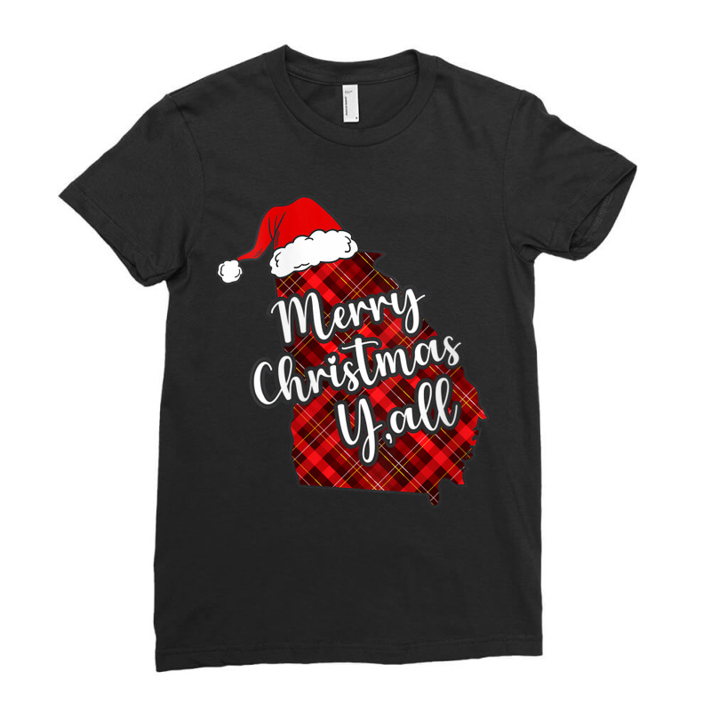 Womens Georgia Christmas Shirt Merry Christmas Y'a Ladies Fitted T-Shirt by ravand | Artistshot