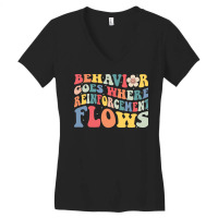 Groovy Behavior Goes Where Reinforcement Flows Aba Women's V-neck T-shirt | Artistshot