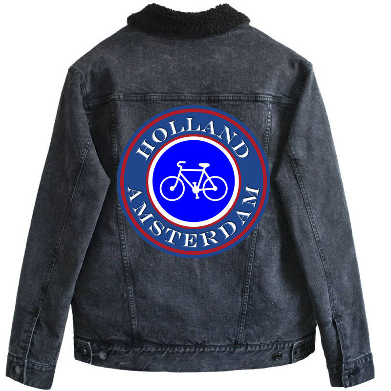 Holland Amsterdam Bicycles Only Tshirt Passport St Unisex Sherpa-lined Denim Jacket | Artistshot