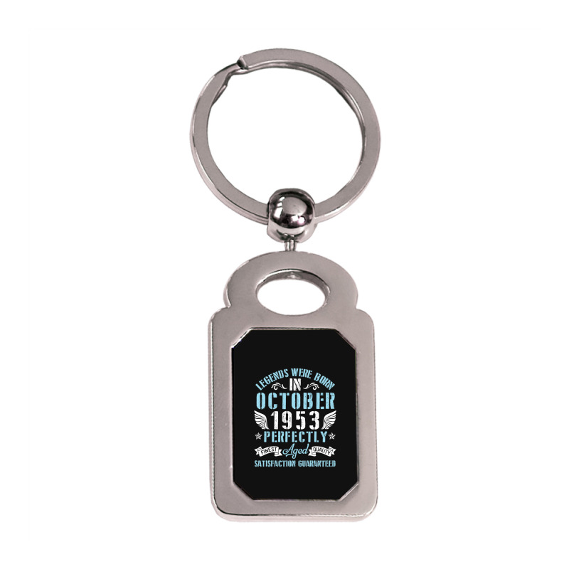 Happy Birthday 67 Years Old Legends Were Born In O Silver Rectangle Keychain | Artistshot