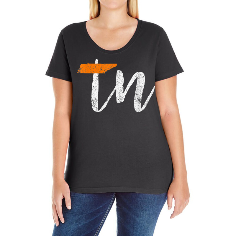 Tennessee State Flag Orange And White Home Shirt D Ladies Curvy T-Shirt by catricegar | Artistshot