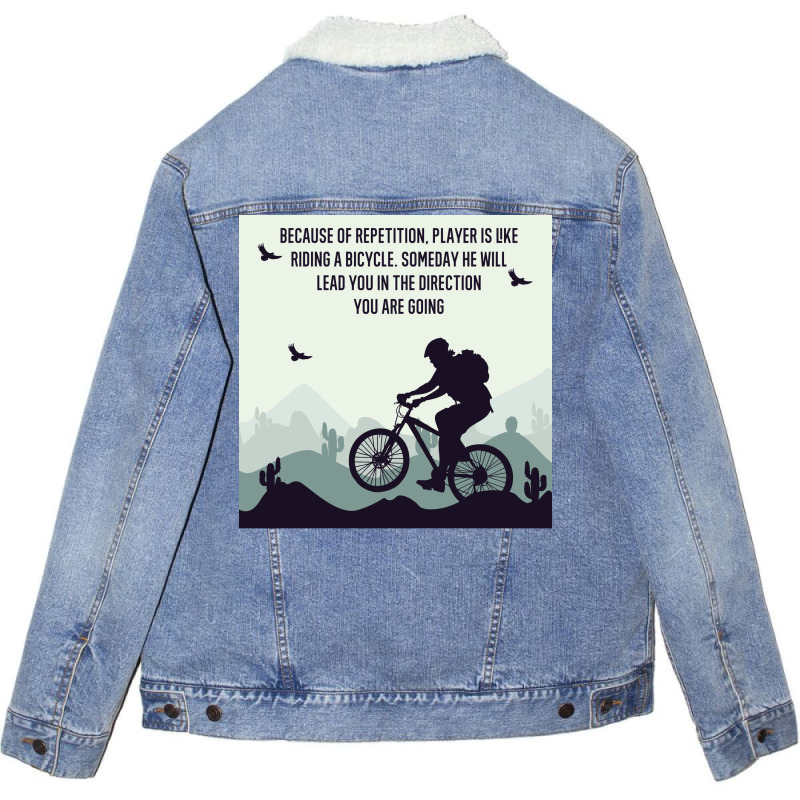 Mountain Bicycle Hippie Unisex Sherpa-lined Denim Jacket | Artistshot