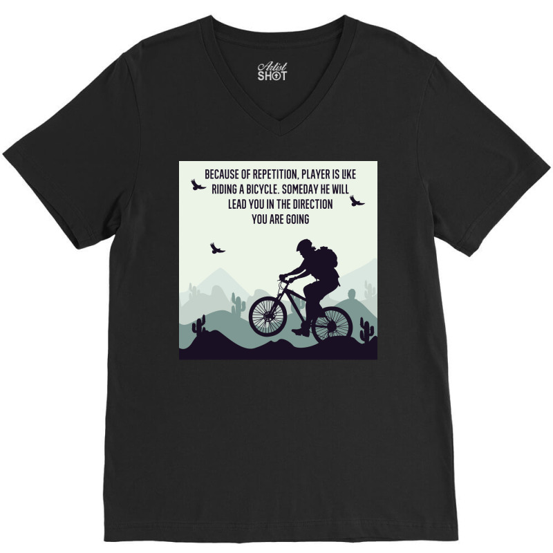 Mountain Bicycle Hippie V-neck Tee | Artistshot