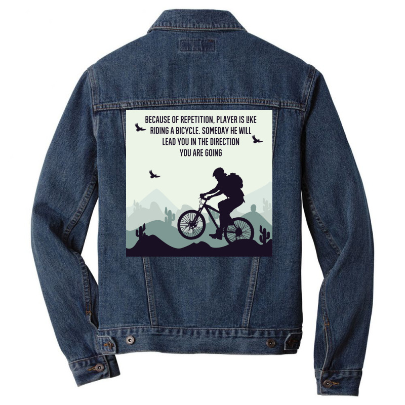 Mountain Bicycle Hippie Men Denim Jacket | Artistshot