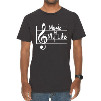 Music Is My Life Musical Note Vintage T-shirt | Artistshot