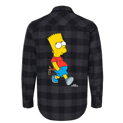 The Simpsons Bart Simpson With Slingshot T Shirt Flannel Shirt By