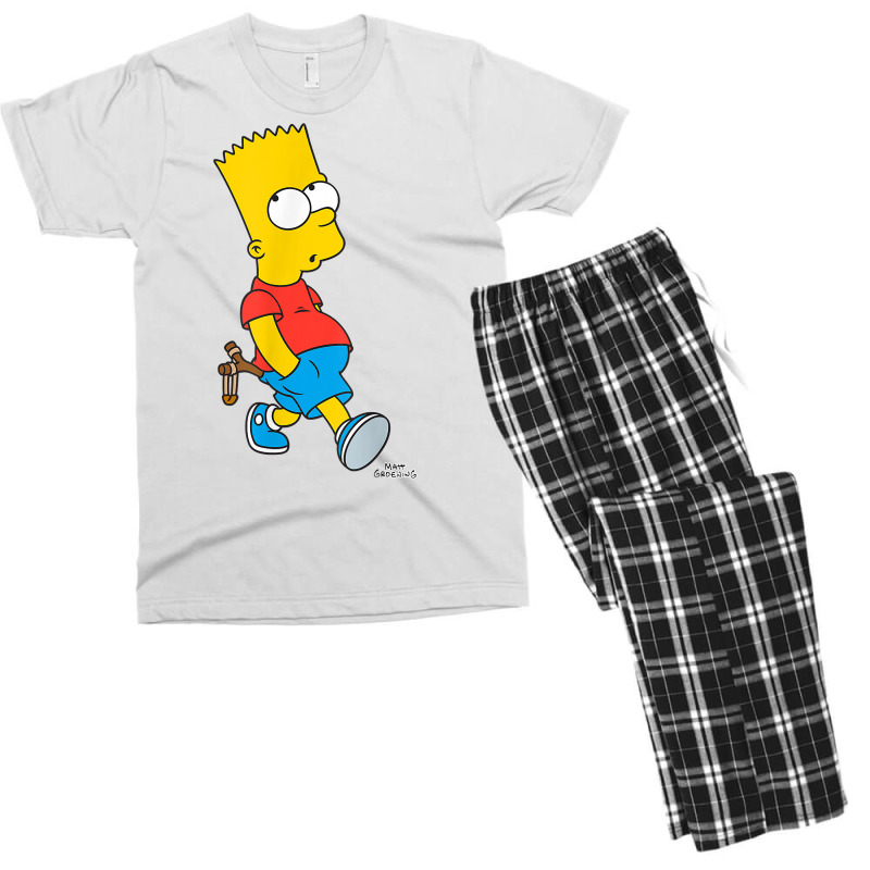 The Simpsons Bart Simpson With Slingshot T Shirt Men's T-shirt Pajama Set | Artistshot