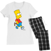 The Simpsons Bart Simpson With Slingshot T Shirt Women's Pajamas Set | Artistshot