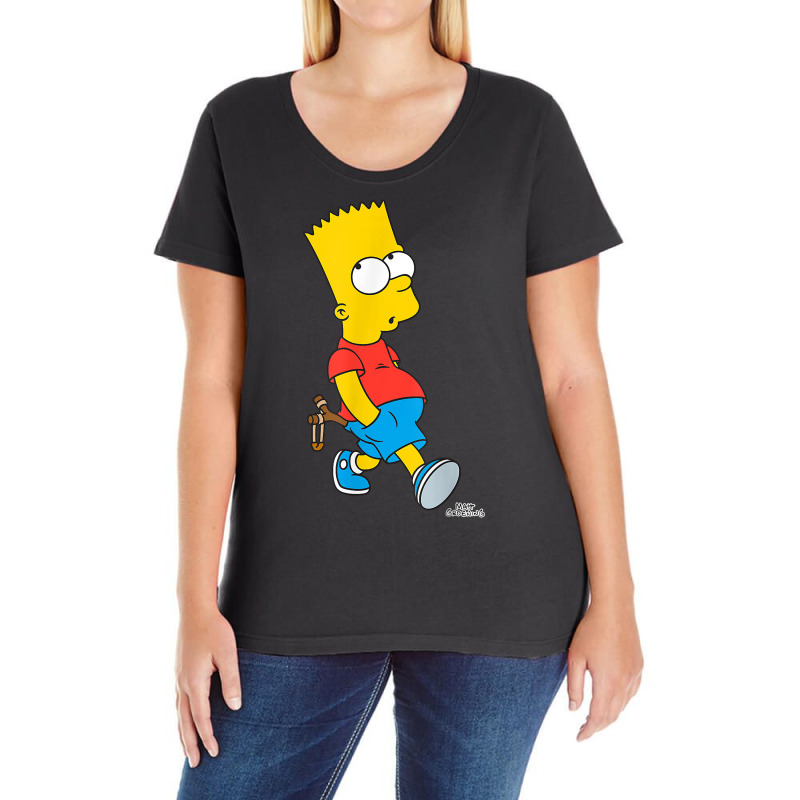 The Simpsons Bart Simpson With Slingshot T Shirt Ladies Curvy T-Shirt by corindul | Artistshot