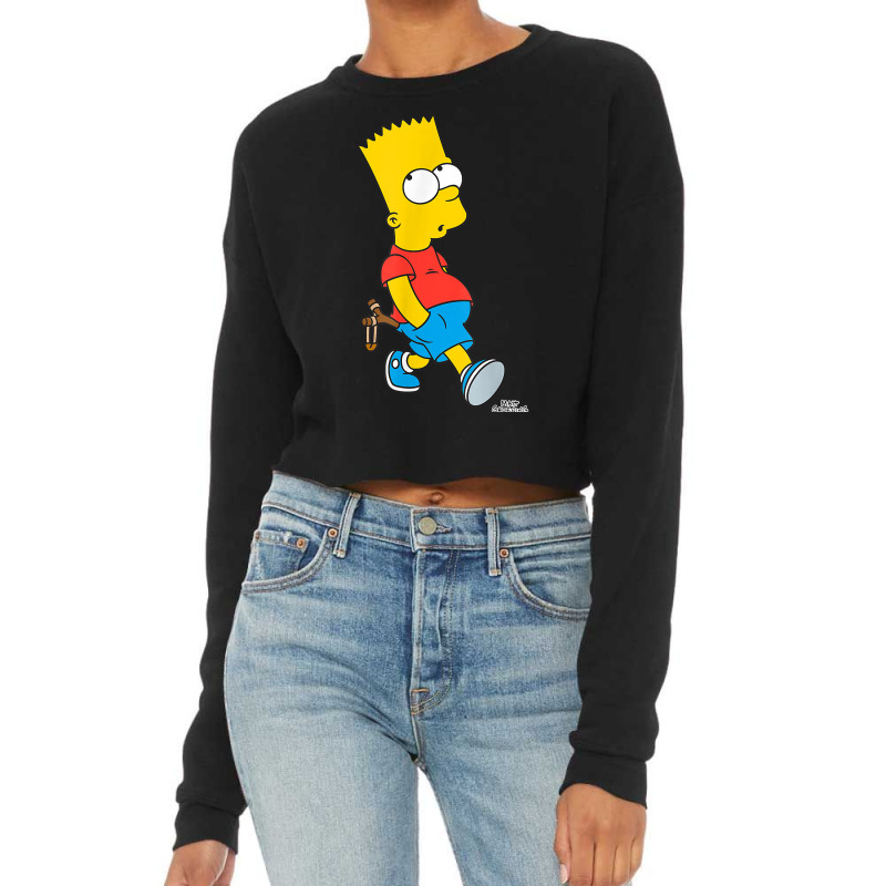 The Simpsons Bart Simpson With Slingshot T Shirt Cropped Sweater by corindul | Artistshot