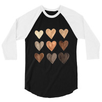 Diversity Heart Skin Tones Black Pride Melanin Kin 3/4 Sleeve Shirt | Artistshot