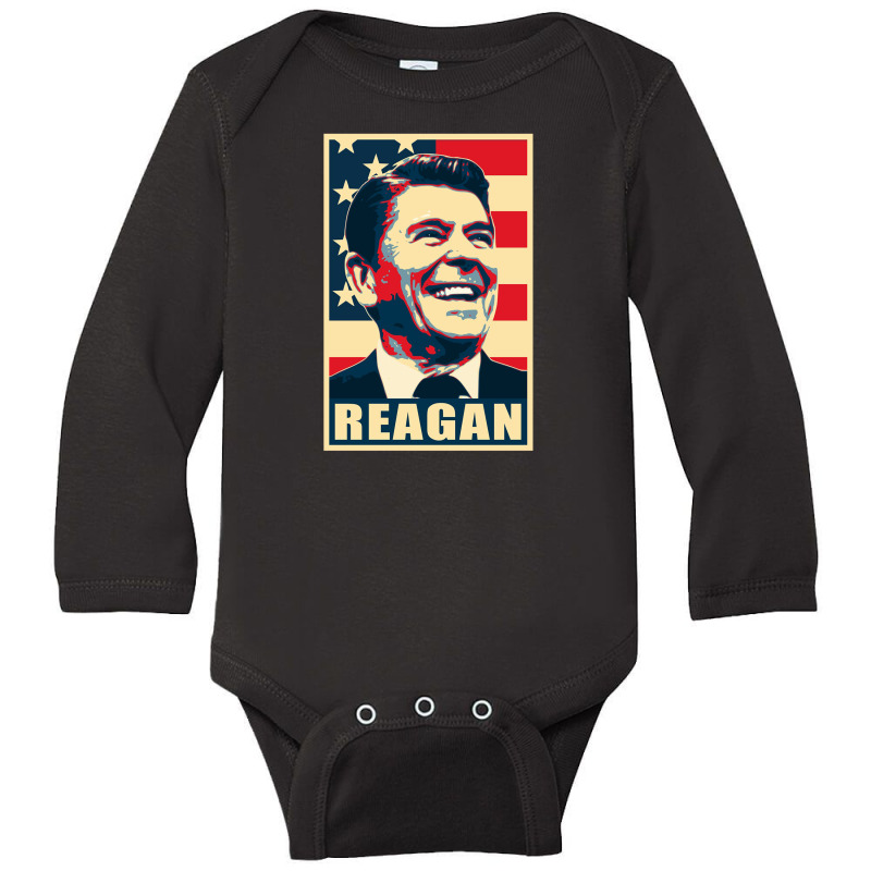 Ronald Reagan Long Sleeve Baby Bodysuit by larevanisa | Artistshot