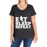 Hot Trend Eat Sleep Repeat Hockey Ladies Curvy T-shirt | Artistshot