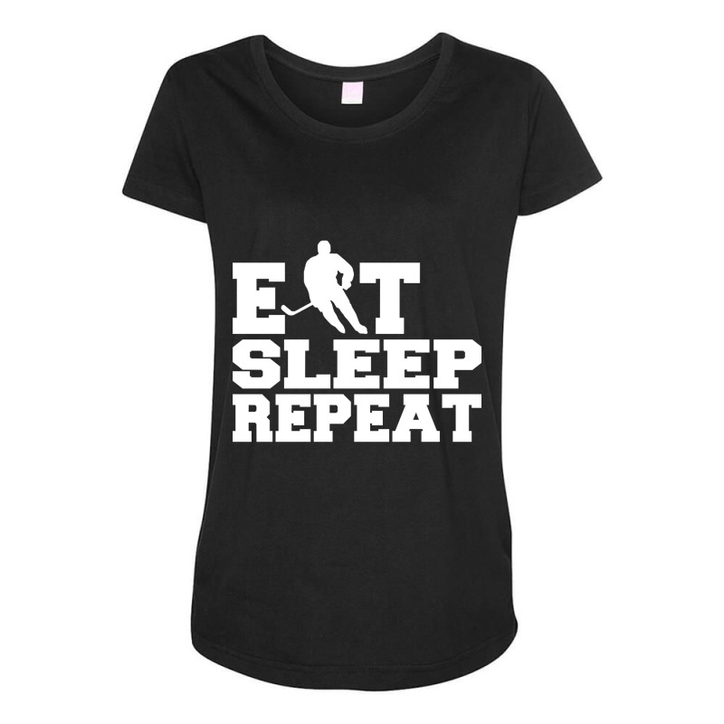 Hot Trend Eat Sleep Repeat Hockey Maternity Scoop Neck T-shirt by rebeccacameron | Artistshot