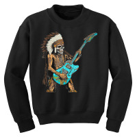 Native American Indian Playing Electric Guitar Roc Youth Sweatshirt | Artistshot