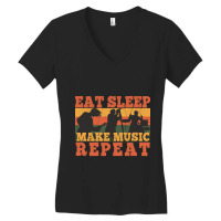 Trending Eat Sleep Soccer Repeat Funny Musician T- Women's V-neck T-shirt | Artistshot