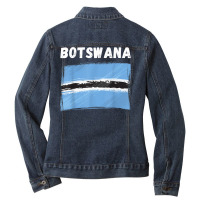 Botswana Flag Vintage Grunge Batswana Flag Botswan Ladies Denim Jacket | Artistshot