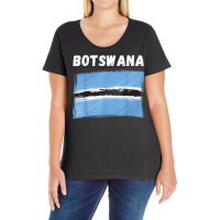 Botswana Flag Vintage Grunge Batswana Flag Botswan Ladies Curvy T-shirt | Artistshot