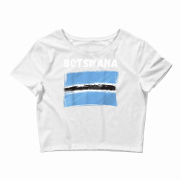 Botswana Flag Vintage Grunge Batswana Flag Botswan Crop Top | Artistshot