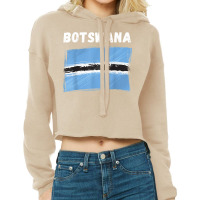 Botswana Flag Vintage Grunge Batswana Flag Botswan Cropped Hoodie | Artistshot