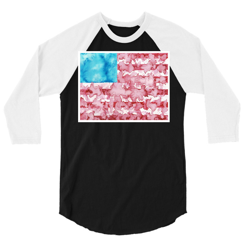 Watercolor America 3/4 Sleeve Shirt | Artistshot