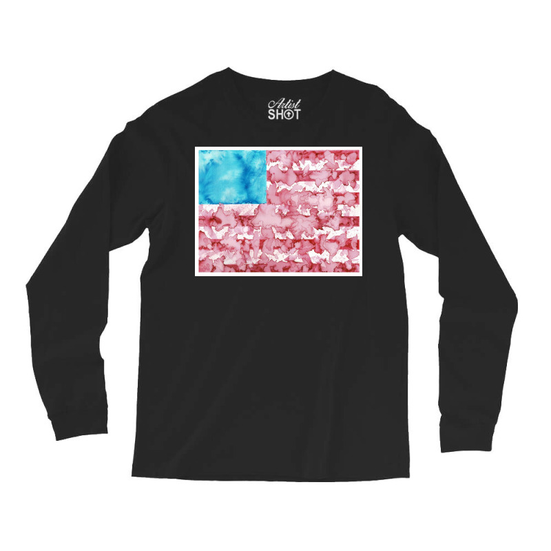 Watercolor America Long Sleeve Shirts | Artistshot