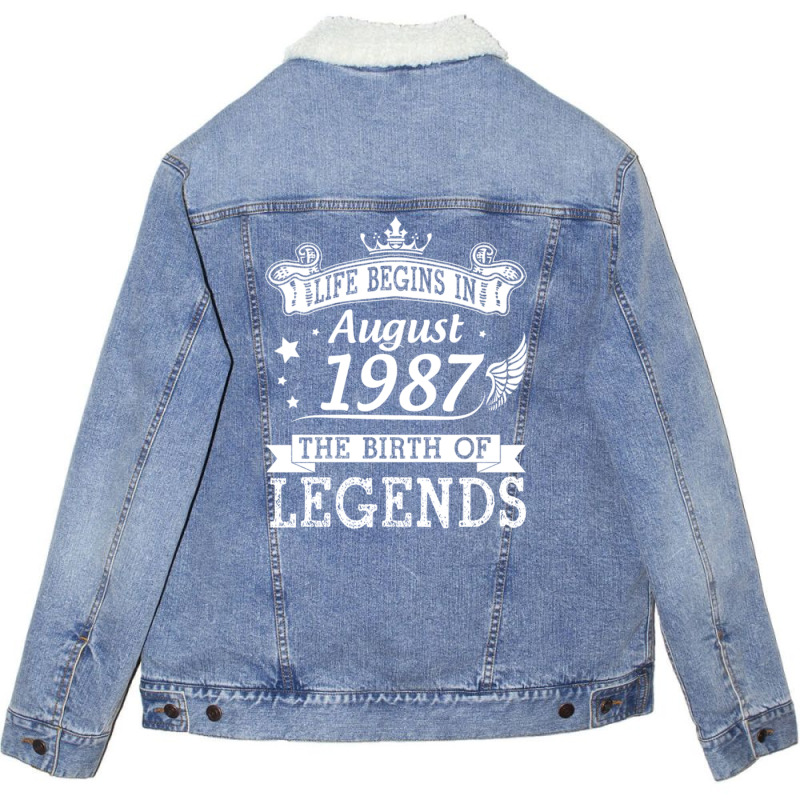 Happy Me You Papa Dad Brother Uncle Son Life Begin Unisex Sherpa-lined Denim Jacket | Artistshot