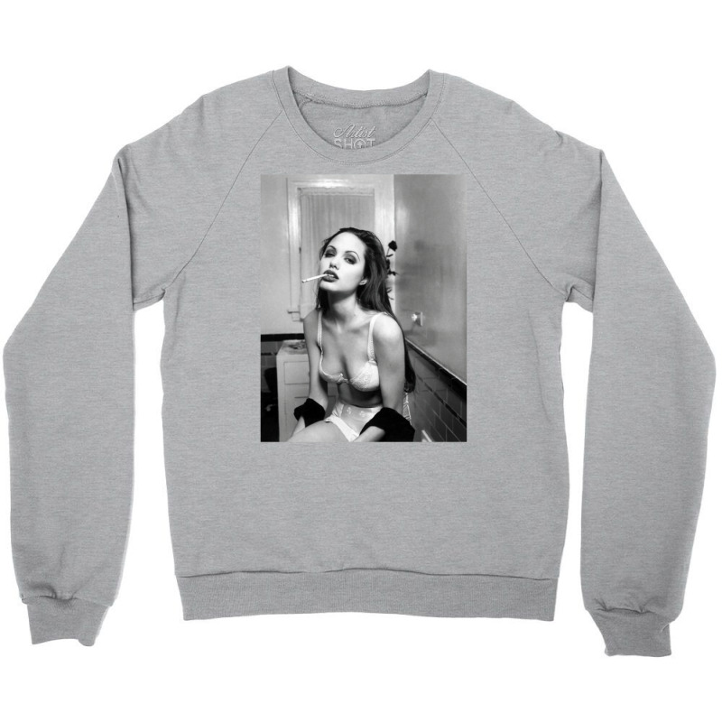 Angelina Jolie Crewneck Sweatshirt by ickescorleeh | Artistshot