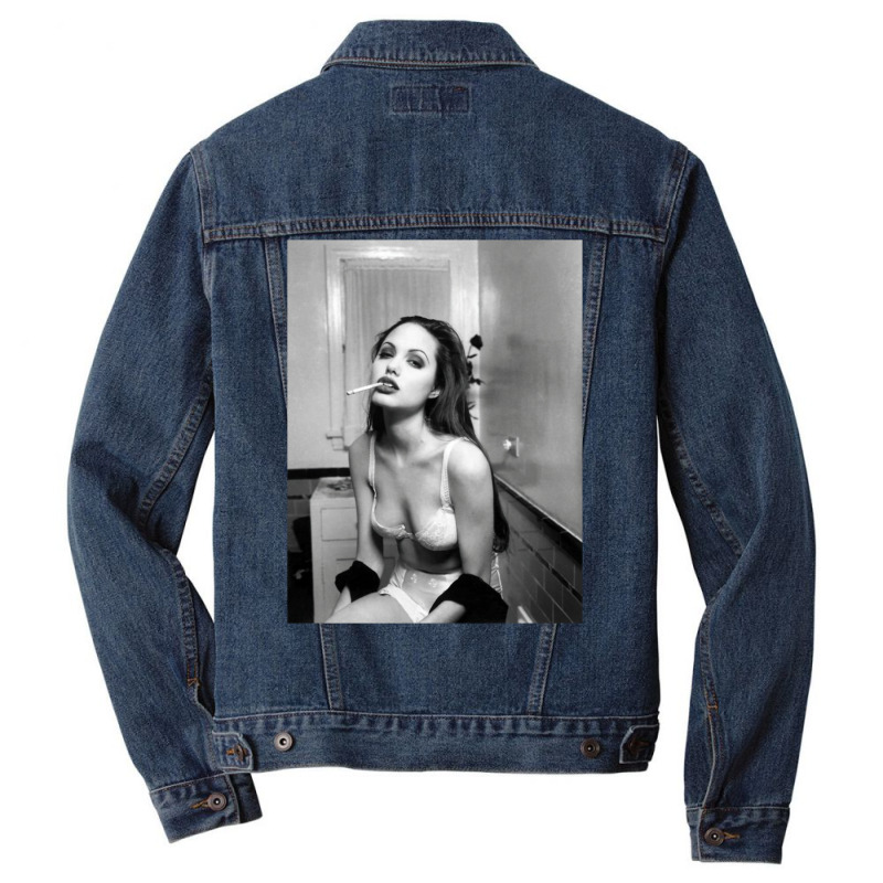 Angelina Jolie Men Denim Jacket by ickescorleeh | Artistshot