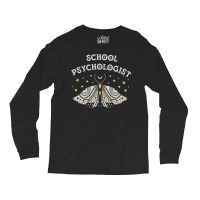 School Psychologist Boho Butterfly Design Long Sleeve Shirts | Artistshot