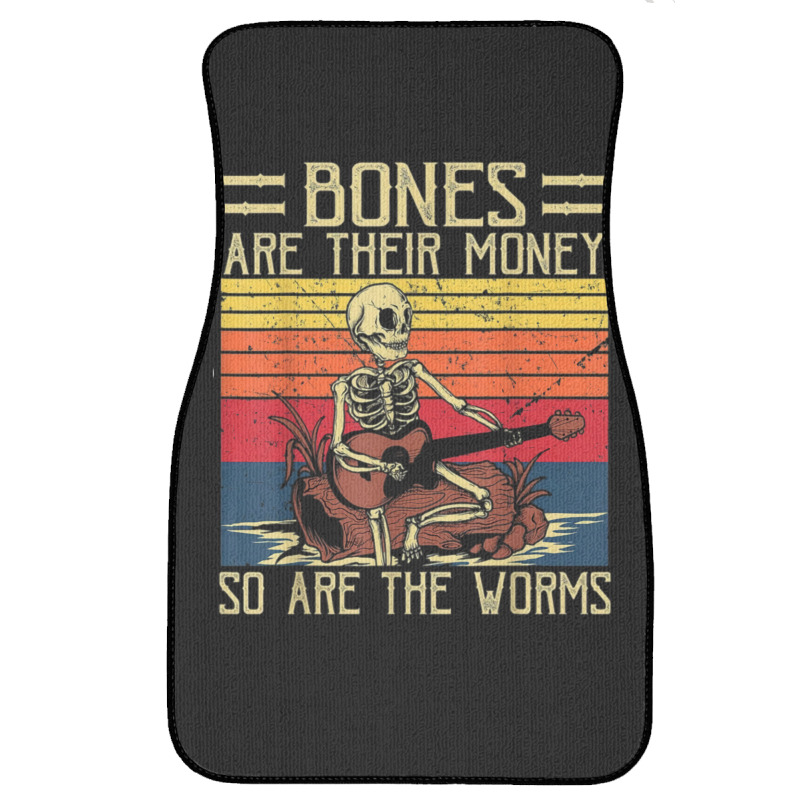 Bones Are Their Money T Shirt Skeleton Playing Gui Front Car Mat | Artistshot