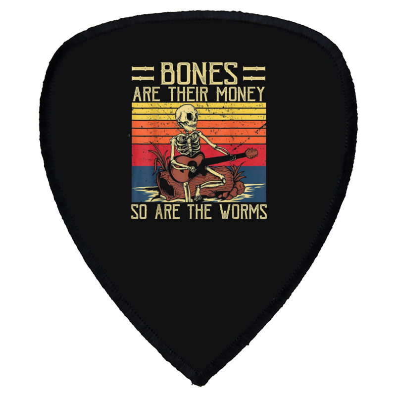 Bones Are Their Money T Shirt Skeleton Playing Gui Shield S Patch | Artistshot